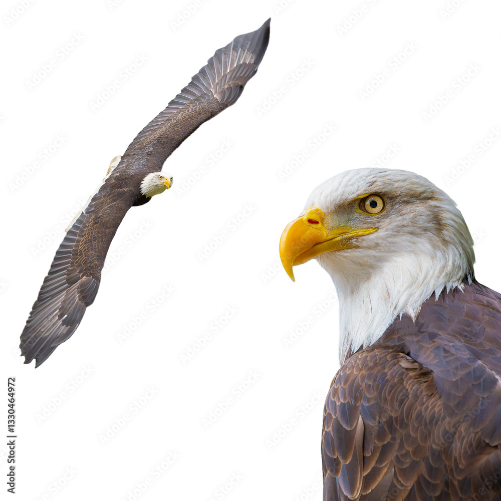 Obraz premium american eagle isolated on white background
