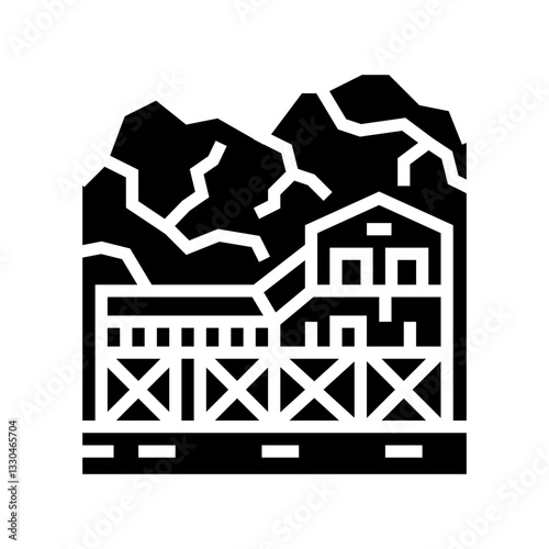 coal mine industry glyph icon vector illustration