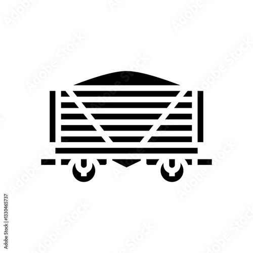 coal wagon industry glyph icon vector illustration