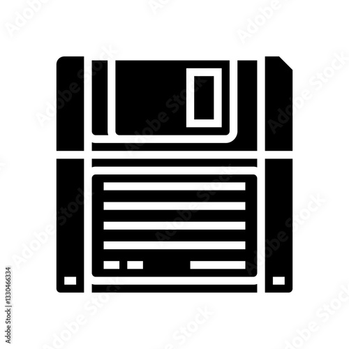 digital data storage floppy disk glyph icon vector illustration