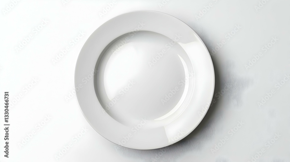 Vintage white empty plate on white background