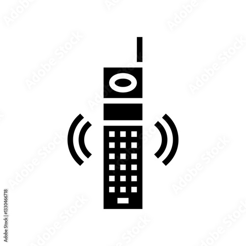 early mobile phone network glyph icon vector illustration