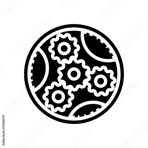 gear mechanism industry glyph icon vector illustration