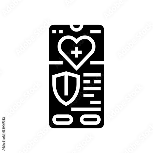 health insurance app healthcare innovation glyph icon vector illustration