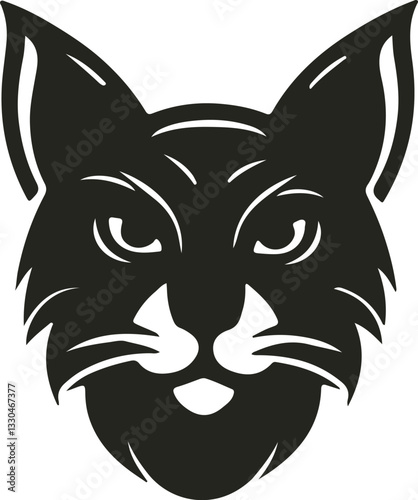 A playful and sleek cat vector design, featuring a minimalist silhouette with sharp lines and smooth curves, capturing the essence of a curious and agile feline.