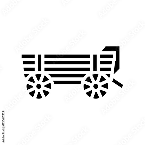 horse drawn cart industry glyph icon vector illustration