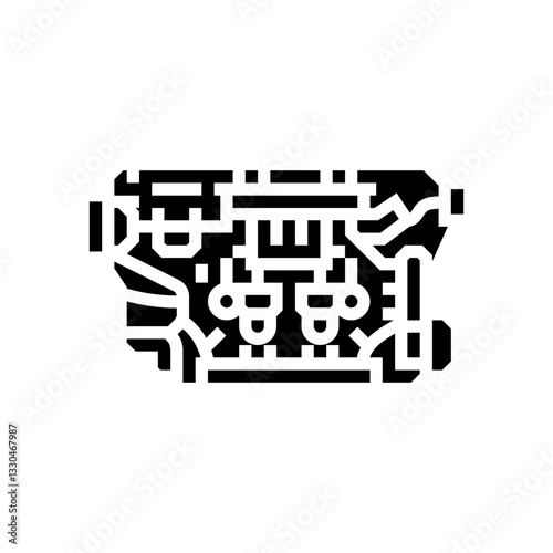 internal combustion engine industry glyph icon vector illustration
