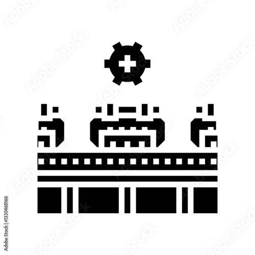 mass production line industry glyph icon vector illustration