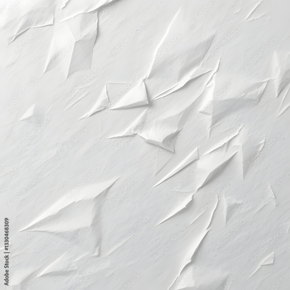 Obraz premium Abstract Wrinkled White Paper Texture Background, Modern Art Design for Creativity, Graphics, Wallpaper, and Digital Designs.