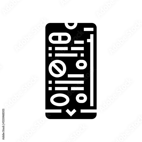 medication management app healthcare innovation glyph icon vector illustration