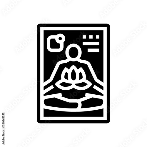 meditation app smart home glyph icon vector illustration