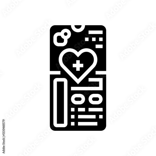 mobile health app healthcare innovation glyph icon vector illustration