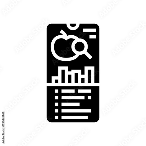 nutritional tracking app healthcare innovation glyph icon vector illustration