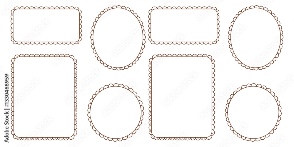 Border frame scallop edge rectangle a collection of border frames featuring scalloped edges in various shapes such as rectangles, ovals, and circles. The set includes wave, scallop, and squiggly. Border frame scallop edge rectangle a collection of border frames featuring scalloped edges in various shapes such as rectangles, ovals, and circles. The set includes wave, scallop, and squiggly.