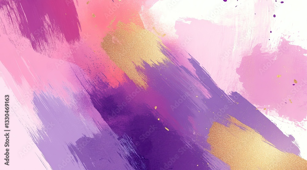 Abstract background with pink, purple, and gold brush strokes Abstract background with pink, purple, and gold brush strokes