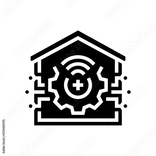 smart home automation industry glyph icon vector illustration