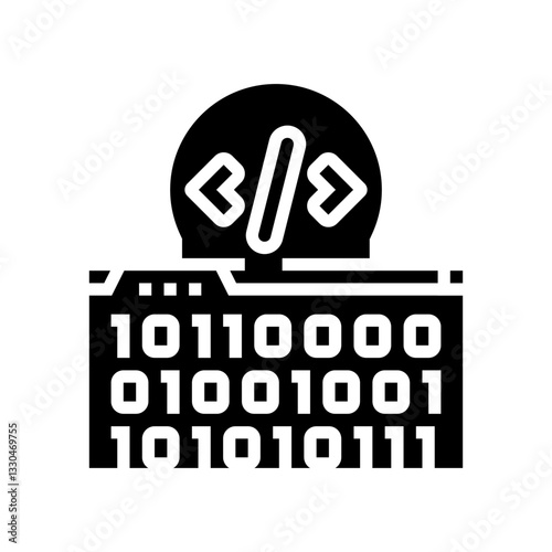 software programming code glyph icon vector illustration
