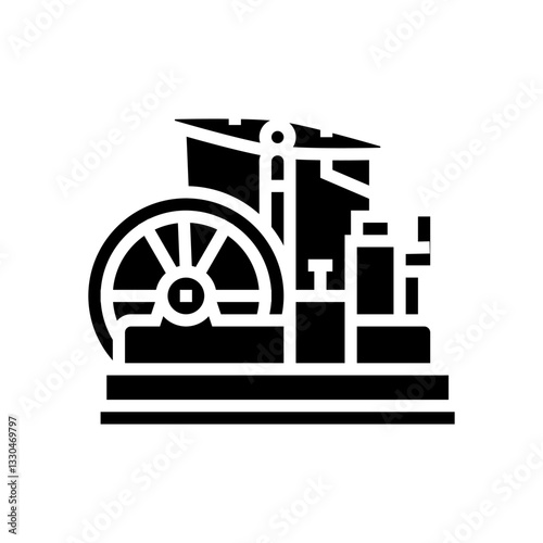spinning jenny industry glyph icon vector illustration