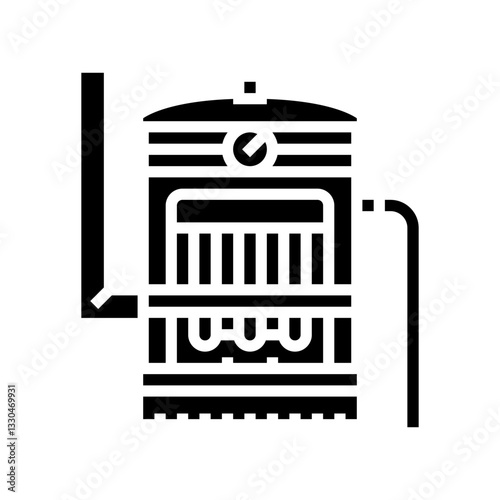 steam powered pump industry glyph icon vector illustration
