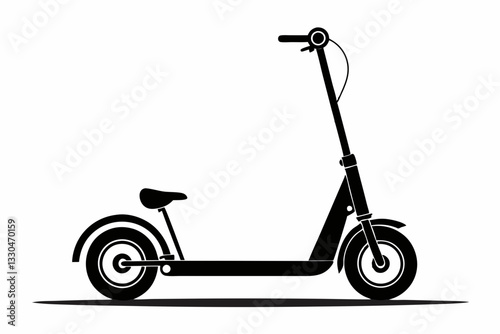 electric scooter line art silhouette vector illustration