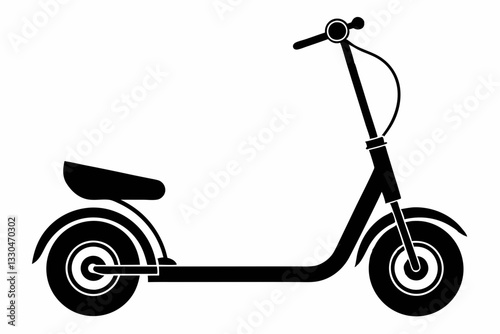 electric scooter line art silhouette vector illustration