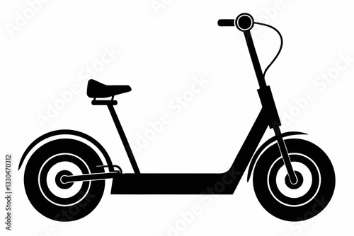 electric scooter line art silhouette vector illustration