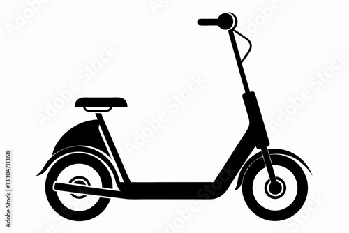 electric scooter line art silhouette vector illustration