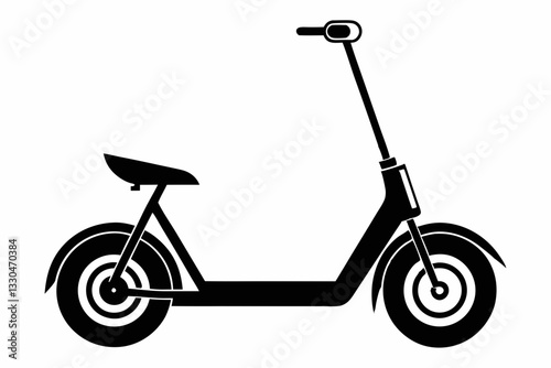 electric scooter line art silhouette vector illustration