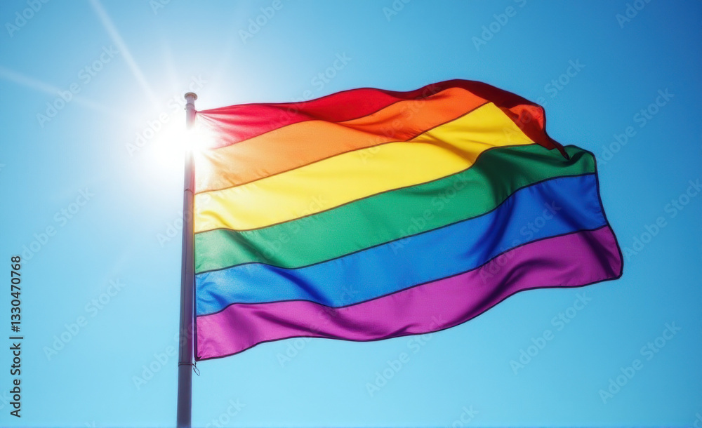 Obraz premium pride rainbow flag waving in the wind