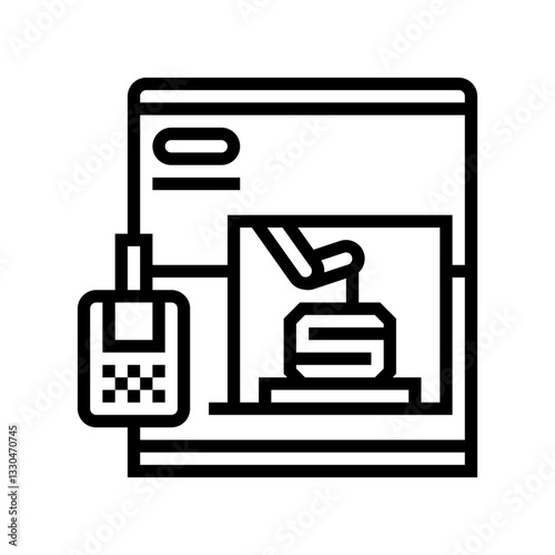 3d printing machine industry line icon vector illustration
