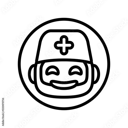 ai doctor assistant healthcare innovation line icon vector illustration