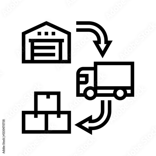 advanced supply chain industry line icon vector illustration