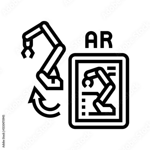 augmented reality industry line icon vector illustration