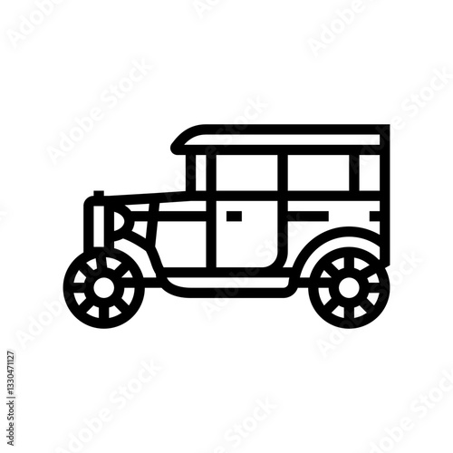 automobile industry line icon vector illustration