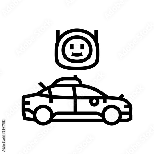 autonomous vehicle industry line icon vector illustration