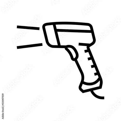 barcode scanner industry line icon vector illustration