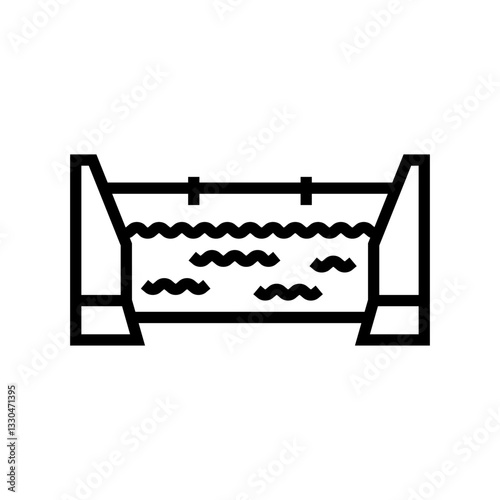canal system industry line icon vector illustration