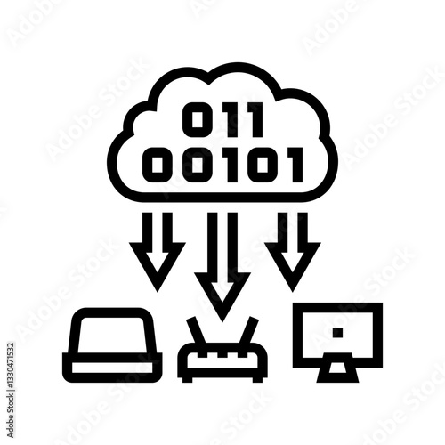 cloud computing industry line icon vector illustration
