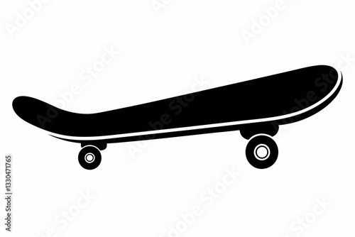 skateboard line art silhouette vector illustration