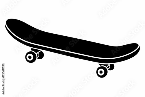 skateboard line art silhouette vector illustration