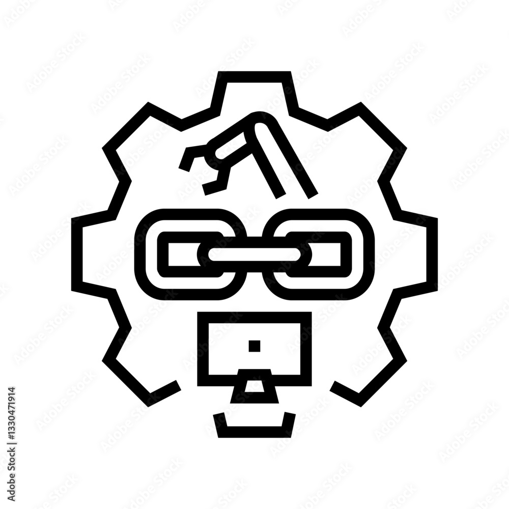 cyber physical systems industry line icon vector illustration cyber physical systems industry line icon vector illustration