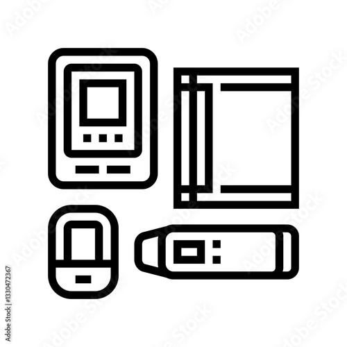 digital health monitoring smart home line icon vector illustration