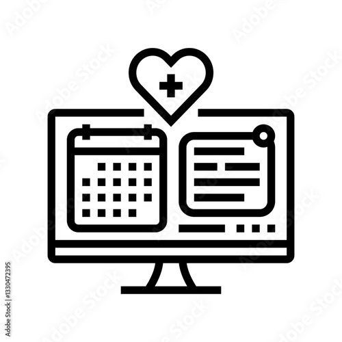digital health record healthcare innovation line icon vector illustration