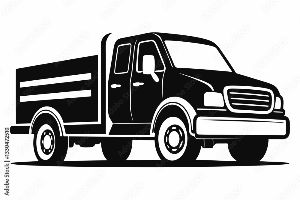 truck line art silhouette vector illustration truck line art silhouette vector illustration