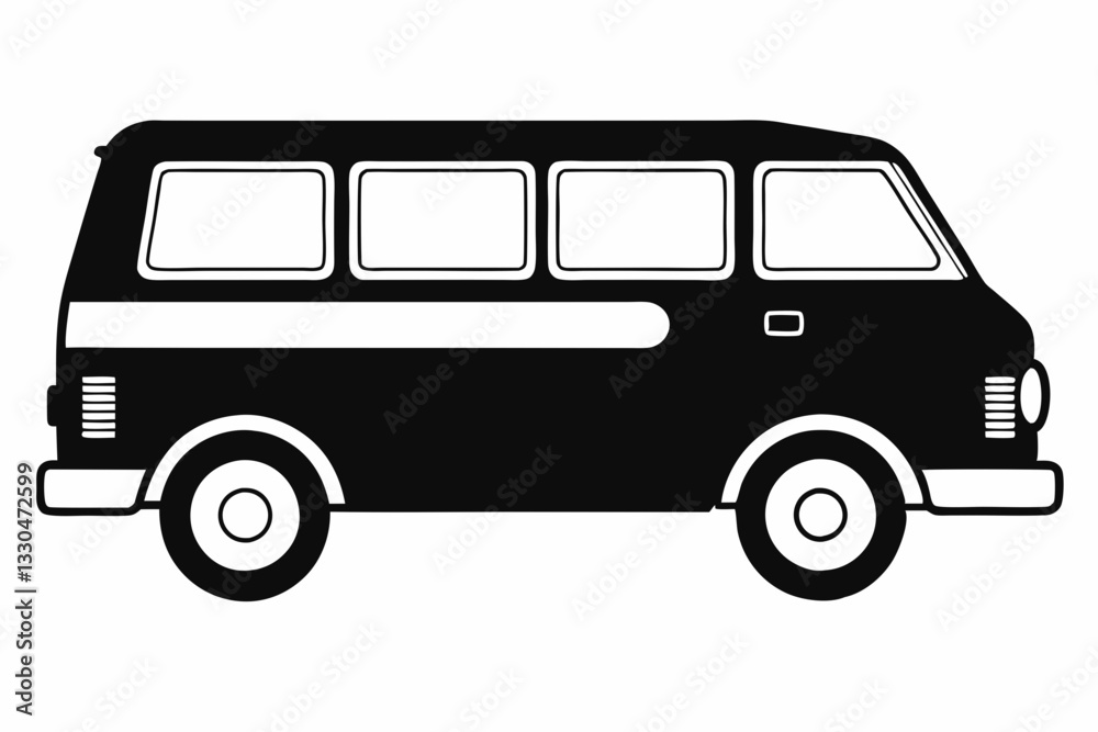 van line art silhouette vector illustration van line art silhouette vector illustration