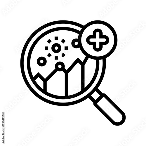disease prediction algorithm healthcare innovation line icon vector illustration