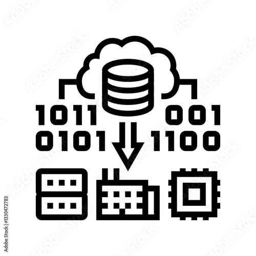 edge computing industry line icon vector illustration