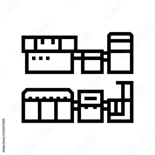 electronic assembly line line icon vector illustration