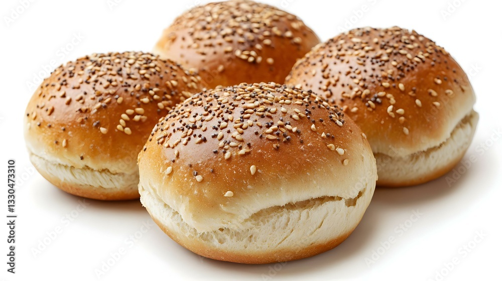 Buns wheat bread on a white background Buns wheat bread on a white background