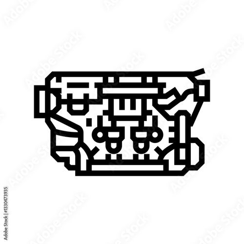 internal combustion engine industry line icon vector illustration